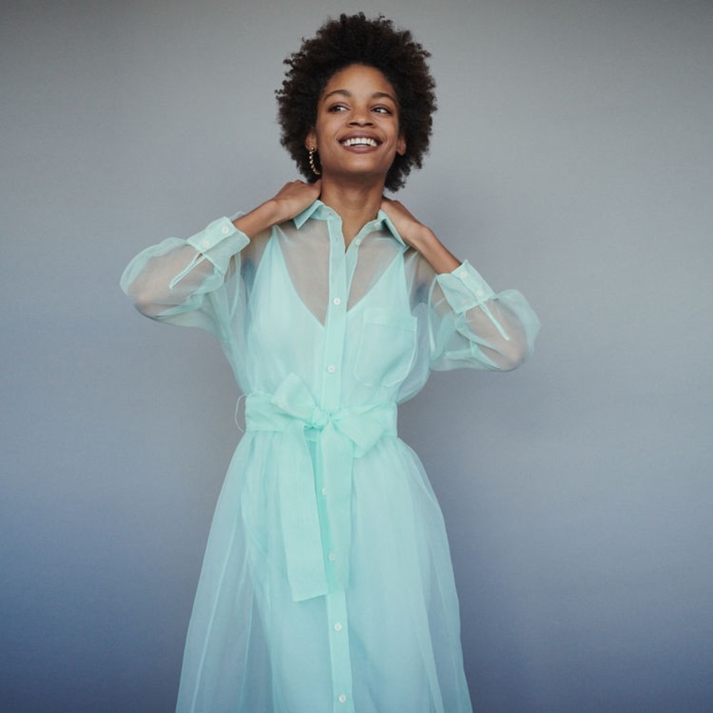 Maje Sheer Mint Green Dress